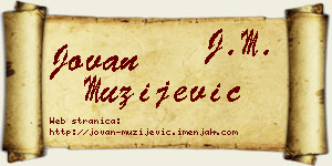 Jovan Mužijević vizit kartica